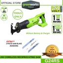 Greenworks G24RS 24V Cordless Reciprocating Saw (Without Battery &amp; Charger)