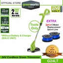 Greenworks G24LT 24V Cordless Grass String Trimmer (Without Battery &amp; Charger)