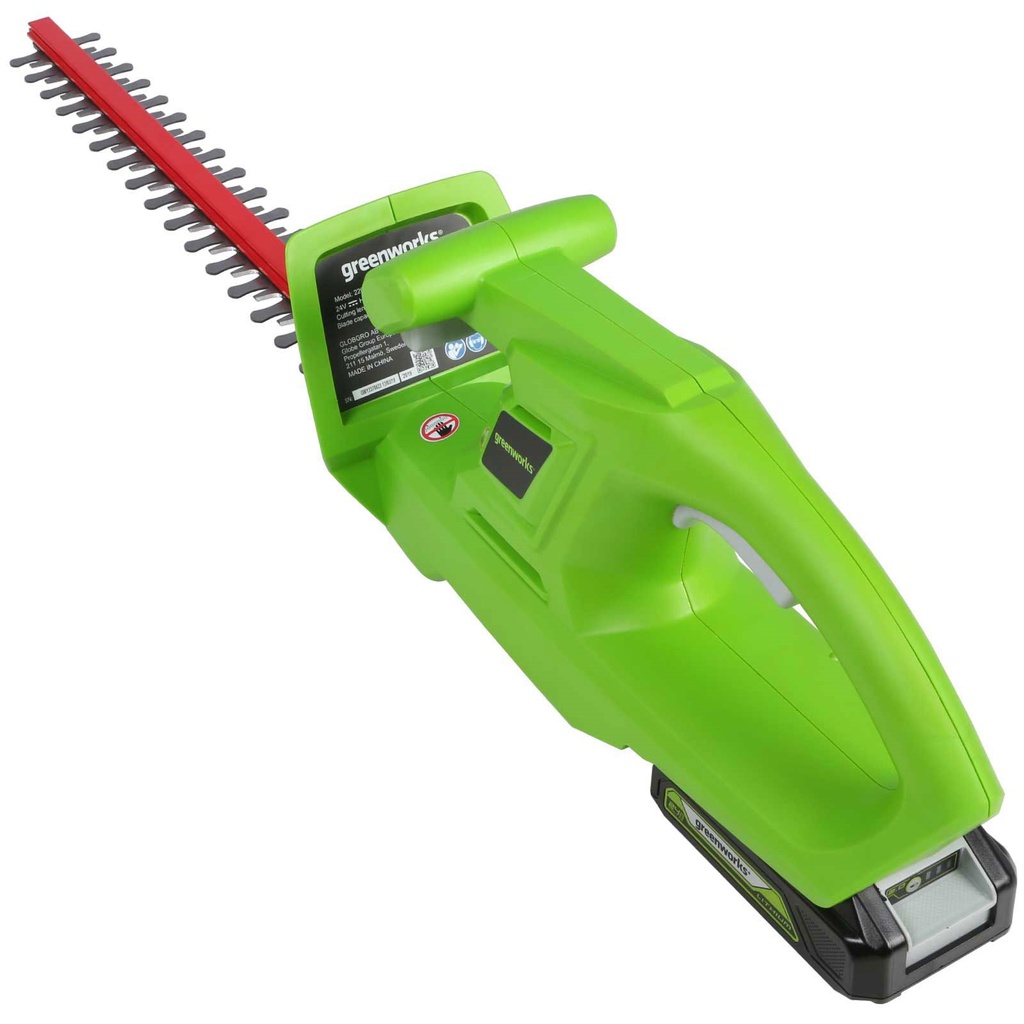 Greenworks G24HT 24V Cordless 47CM BASIC Hedge Trimmer (With 4AH Battery &amp; Charger)