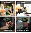 Greenworks GD24IW400 24V Cordless Impact Wrench (With 4AH Battery &amp; Charger)