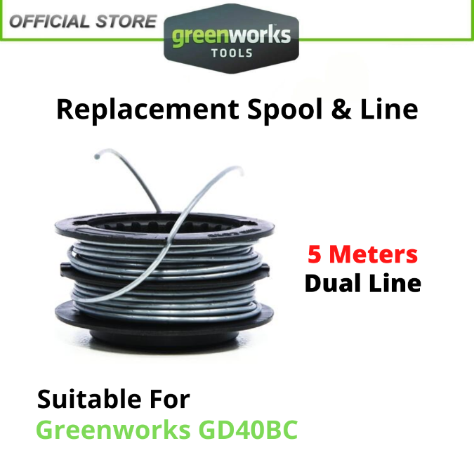 Greenworks Replacement Spool Line For Front Brush Cutter GD40BC/Greenworks String Trimmers GD40BC