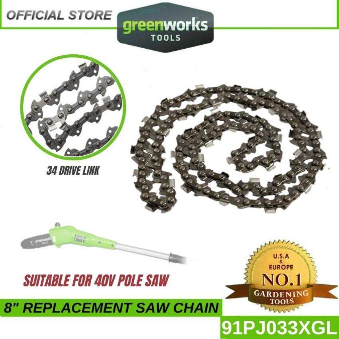 8Inch Replacement Saw Chain For Greenworks 40V G40PS20 Pole Saw