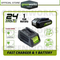 Greenworks G24UC 24V Charger with 1pc 2.0Ah Battery
